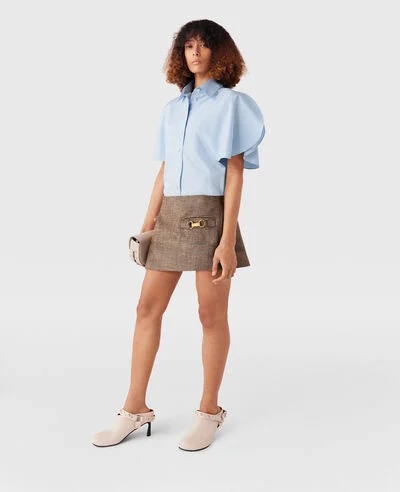 Stella Mccartney Buckled Mid-waist Skirt In Brown