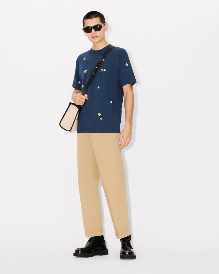 Kenzo Fruit Stickers Cotton T-shirt In Black