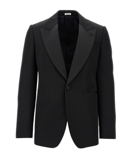 Alexander Mcqueen Single-breasted Wool Blazer In Black