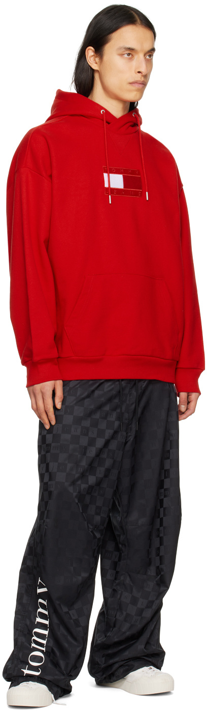 Tommy Hilfiger Flag Hoodie In Red