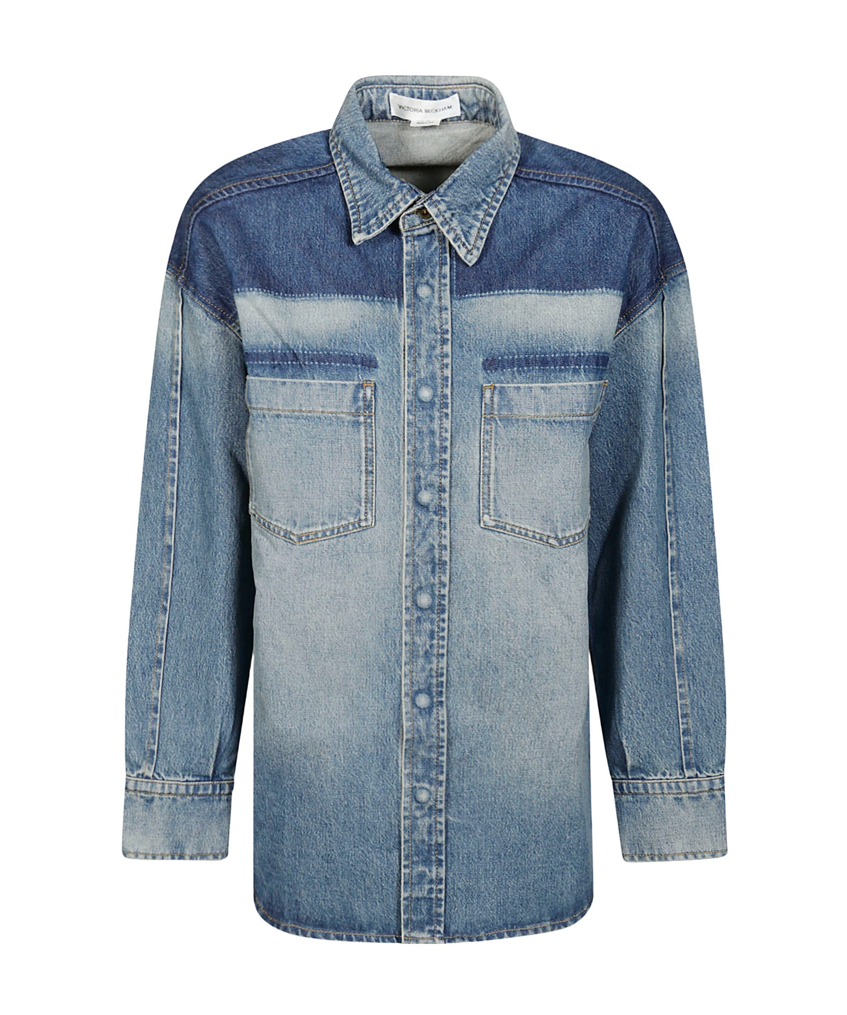 Victoria Beckham Women Camicia In Denim Schiarito In Blue