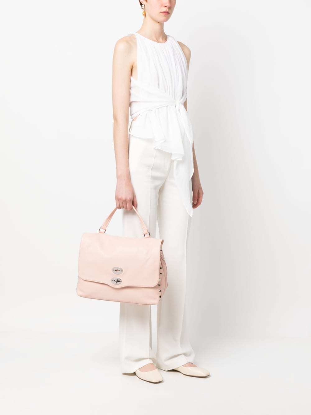 Zanellato Small Leather Handbag Adjustable Strap In Nude