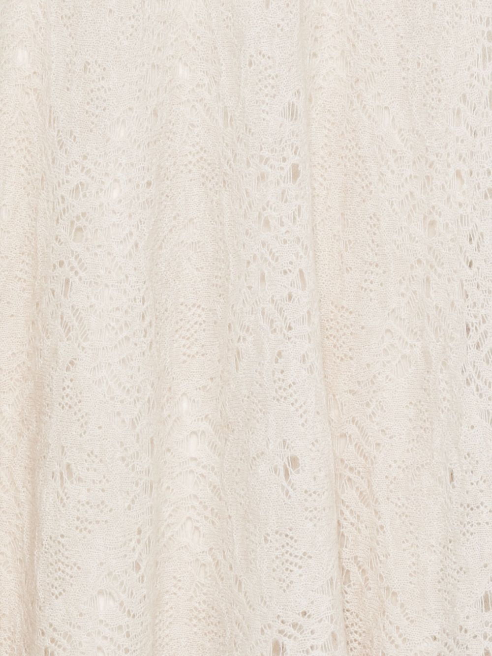 D Exterior Textured Knee-length Skirt With Lace-like Knit In Neutral