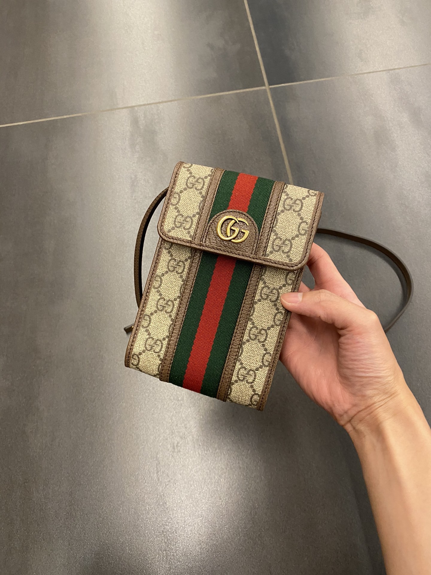 Gucci Ophidia Gg Mini Bag In Brown