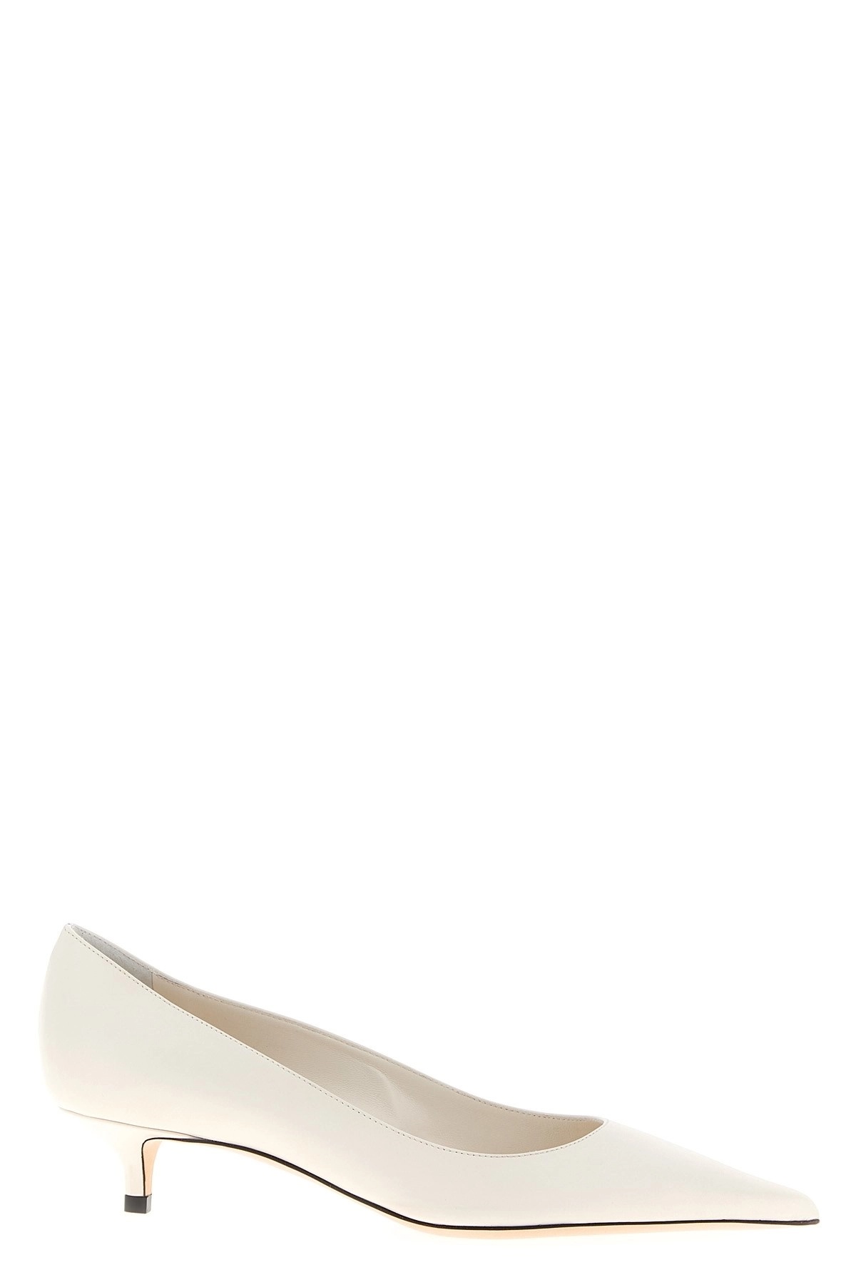 Jimmy Choo Amelia Leather Kitten-heel Pumps In White