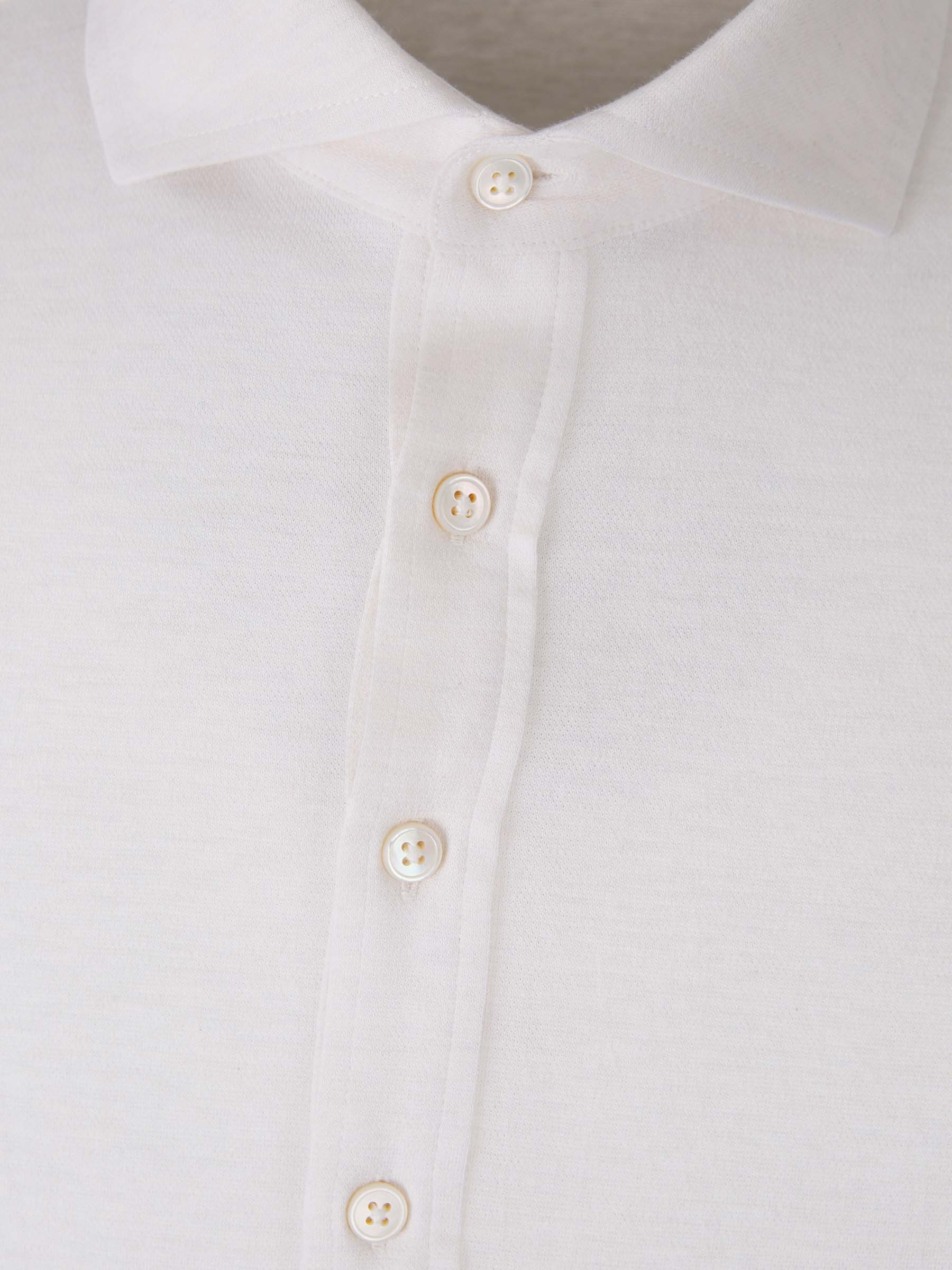 Gran Sasso Buttoned-cuffs Long-sleeves Polo Shirt In White