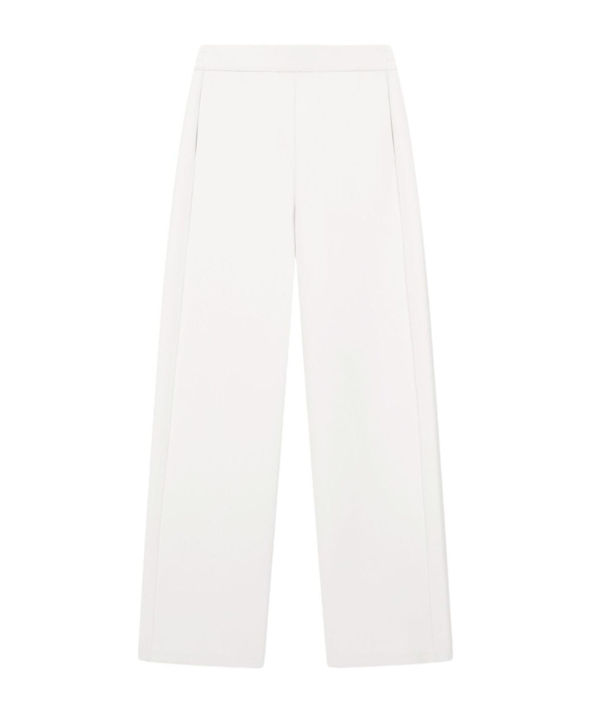 Emporio Armani Icon Trousers In Fluid Armure Fabric In White