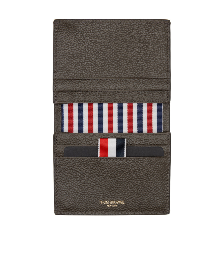 Thom Browne Bi-fold Leather Wallet In Green