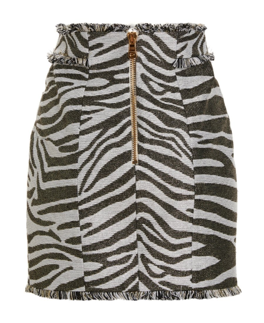 Balmain Lurex Zebra Skirts Multicolor In Black