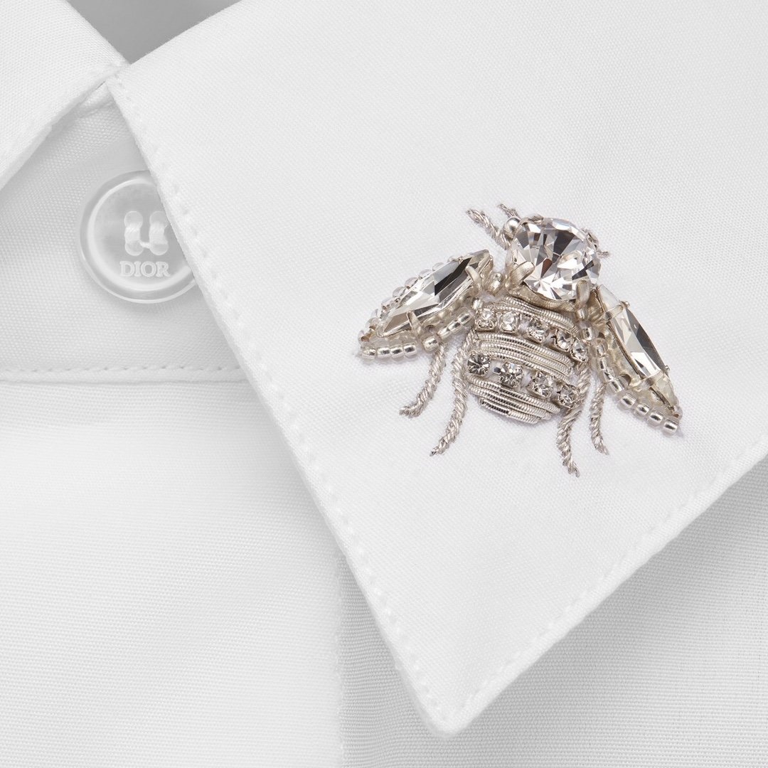 Dior Logo Long-sleeved Shirt In White