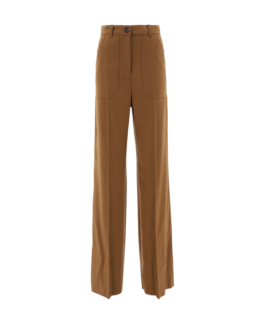 Max Mara Spliced Design Casual Pants In Brown