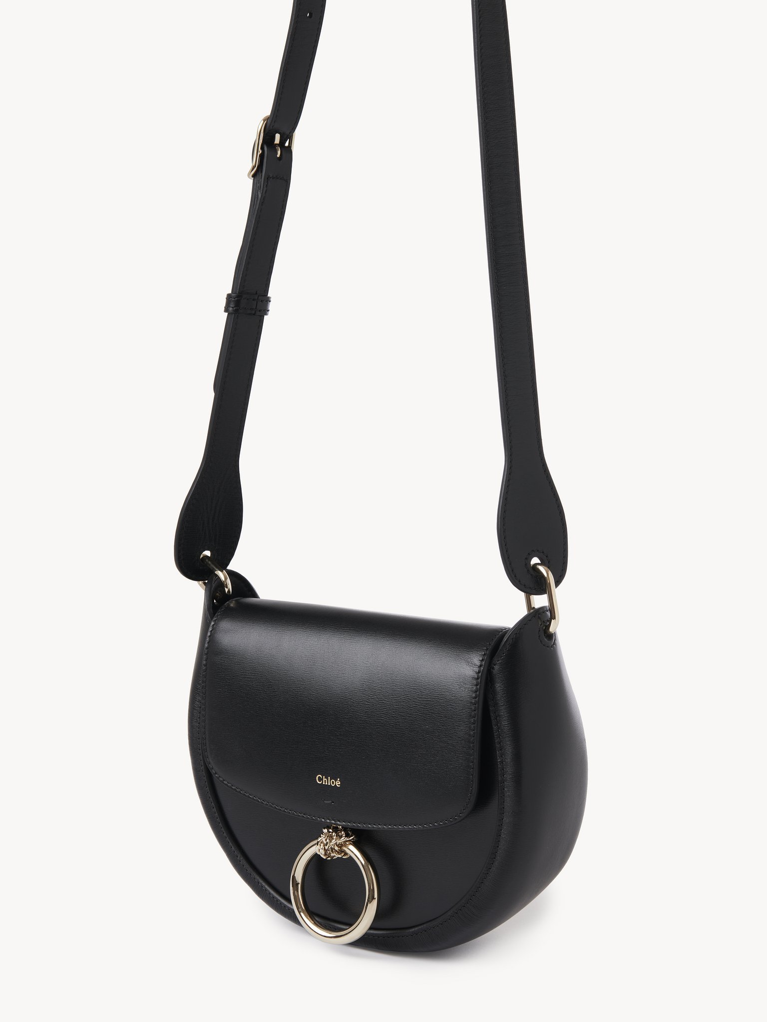 Chloé Chloe Black Leather Small Arlene Crossbody Bag In Black