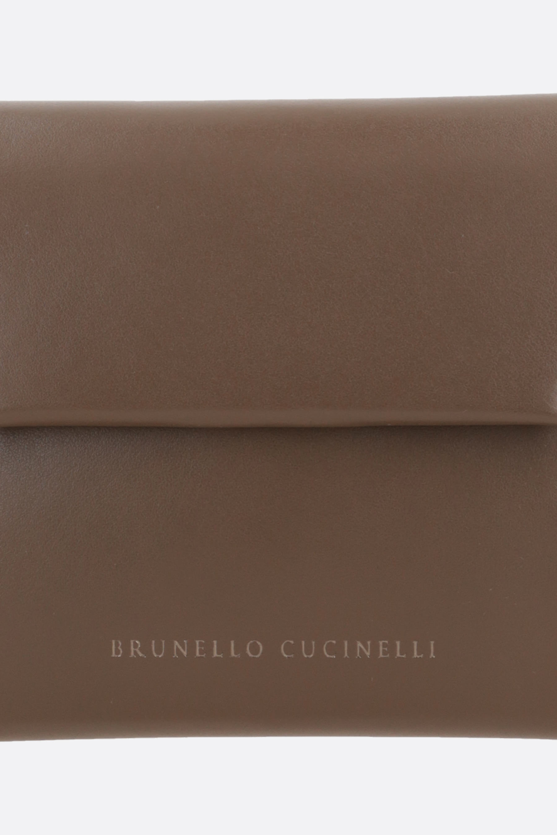 Brunello Cucinelli Duo Foldover Top Clutch Bag In Brown