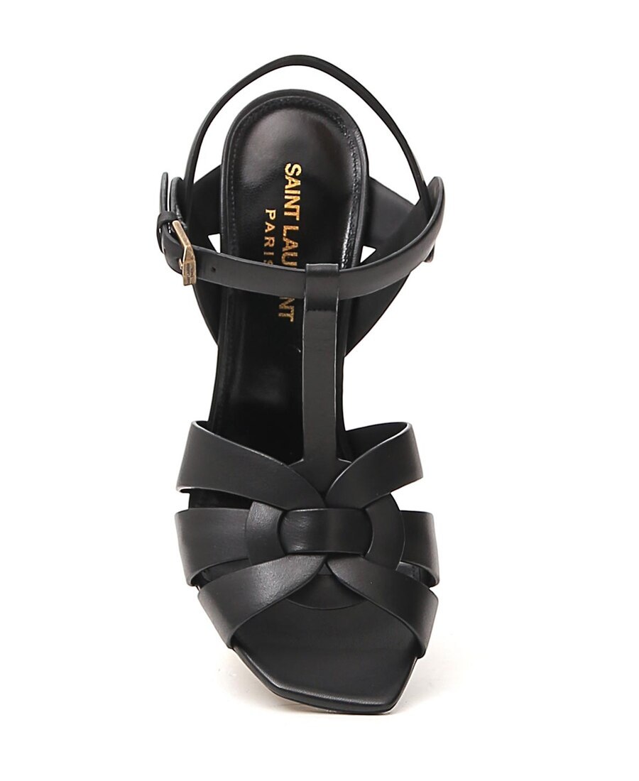 Saint Laurent Tribute T-strap Platform Sandal In Black