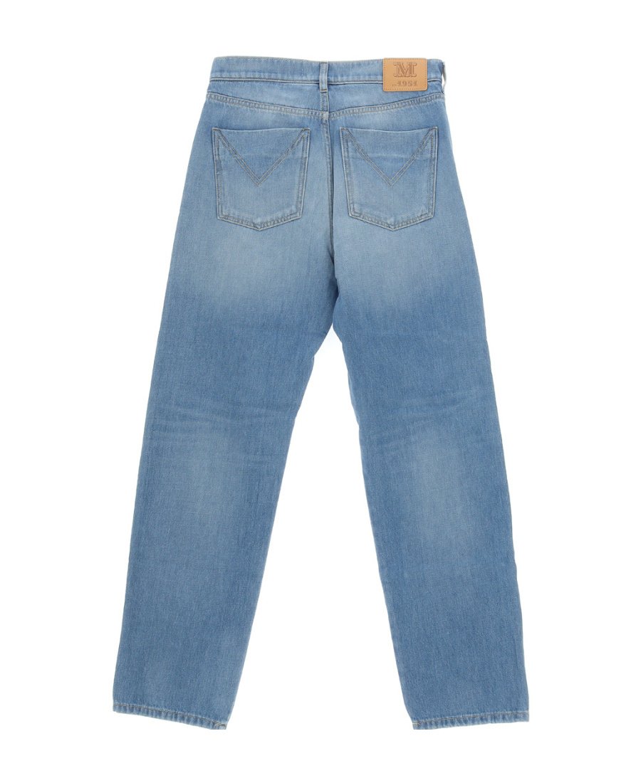 Max Mara Belt Ring Denim Trousers In Blue