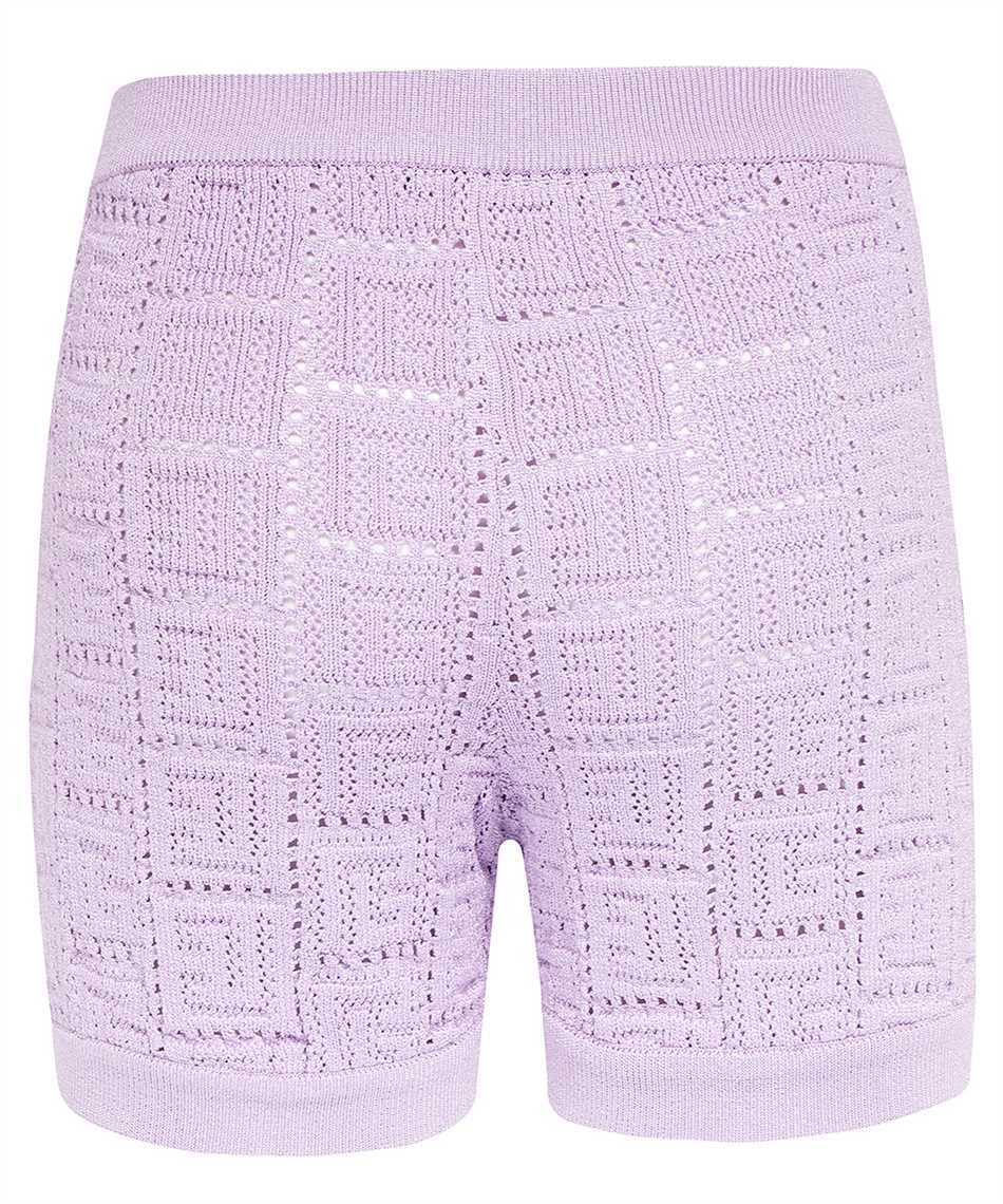 Balmain Monogram Knit Shorts In Purple