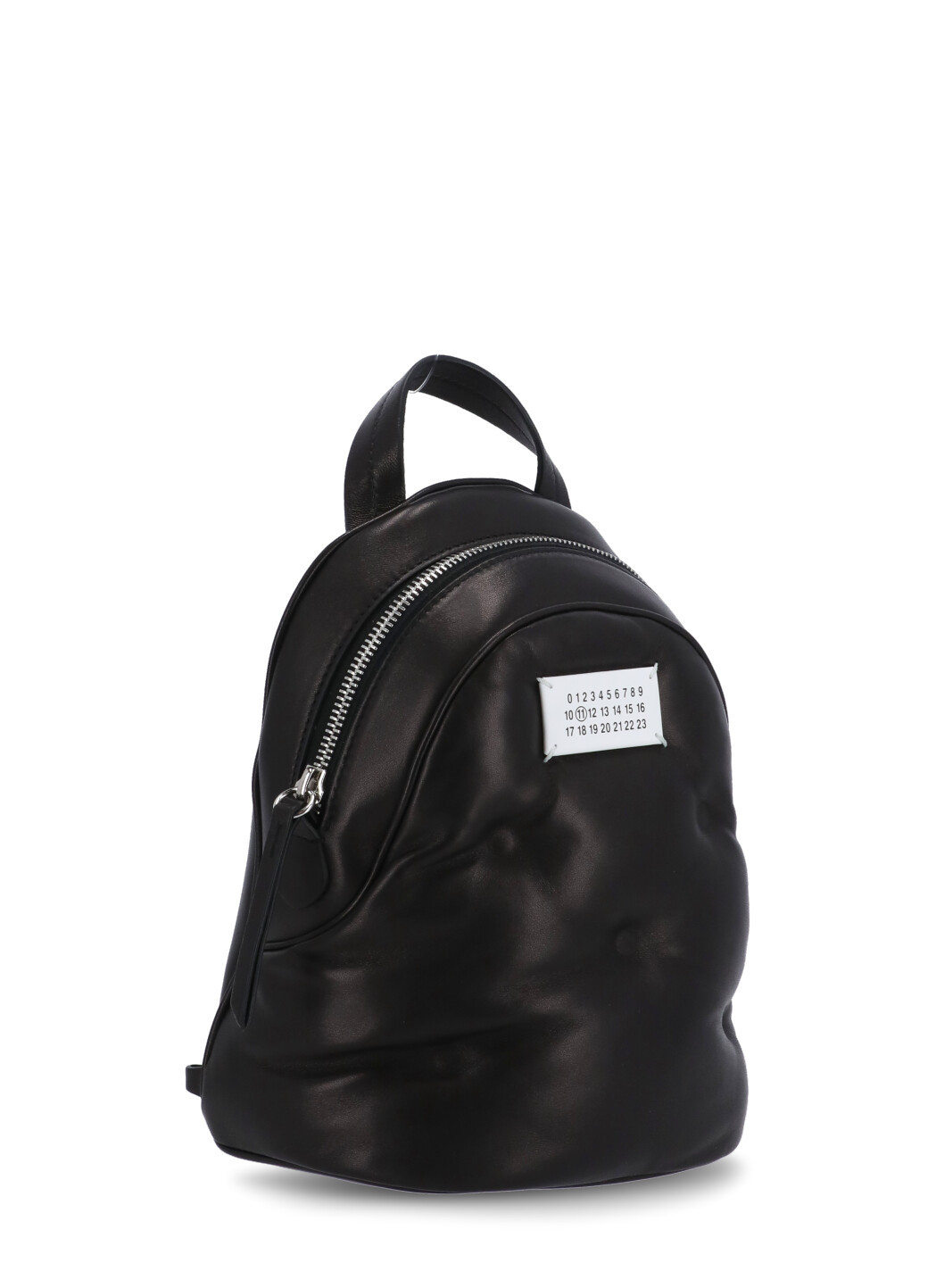 Maison Margiela Quilted Leather Mini Backpack With Front Pocket In Black