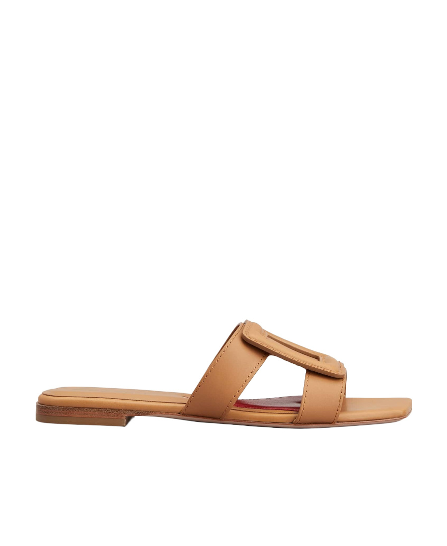 Roger Vivier Stitching Buckle Mules In Leather In Brown