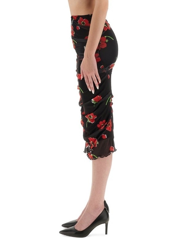 Moschino Jeans Printed Tulle Dress In Black