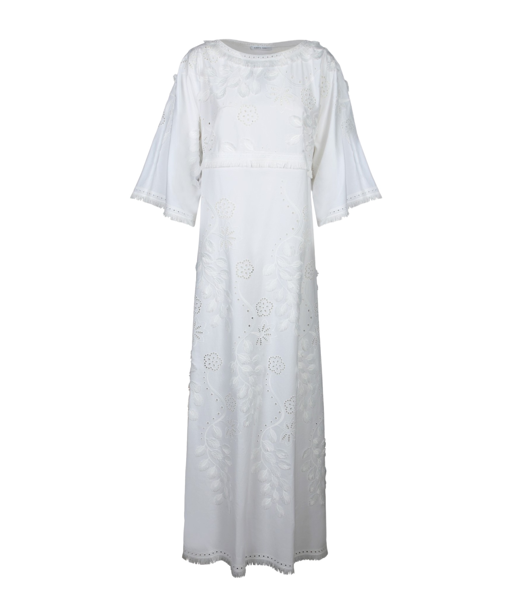 Alberta Ferretti Sangallo White Caftan Dress