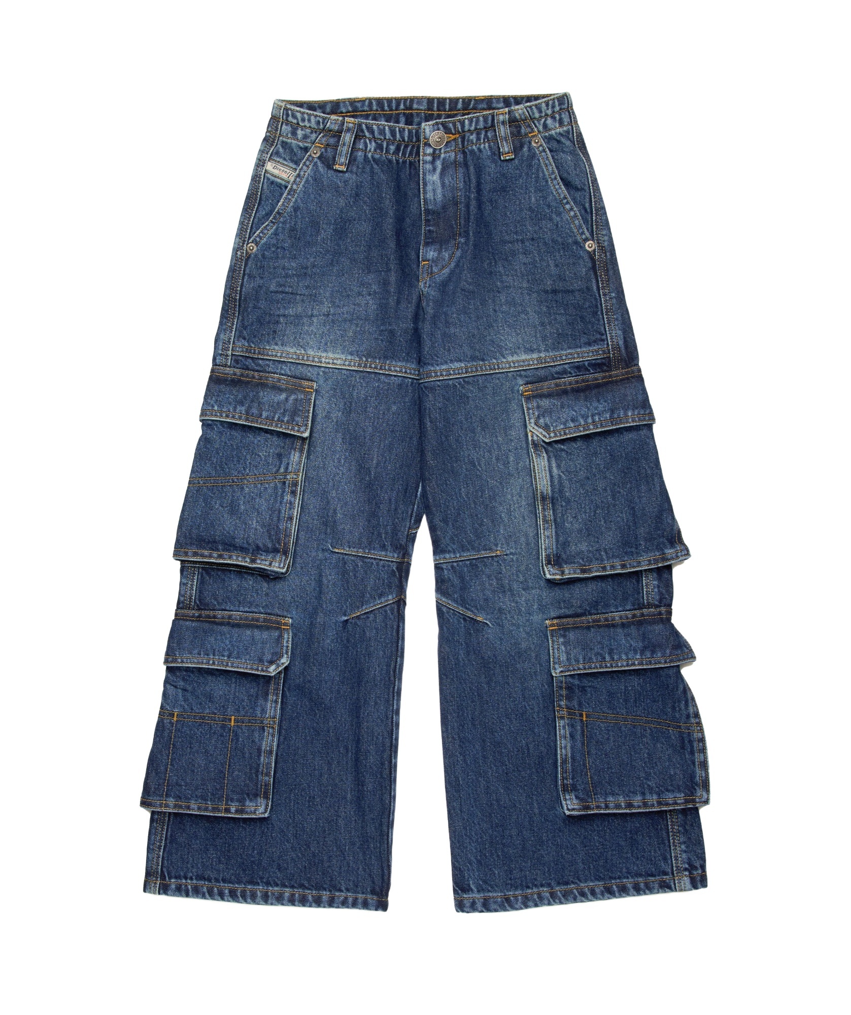 Diesel Dark Faded Straight Jeans In Blue