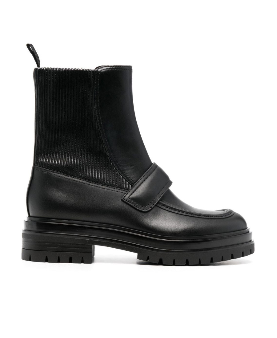 Shop Gianvito Rossi Short Tube Splicing Boots In Black