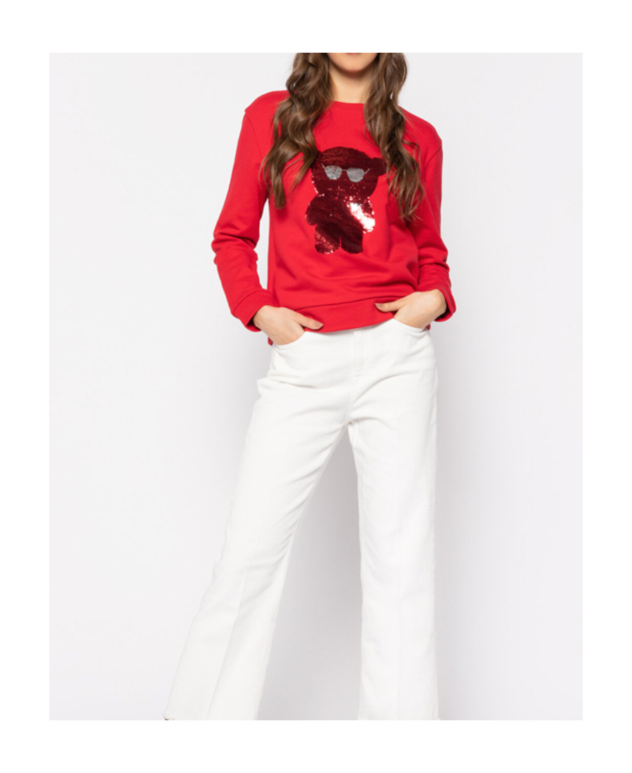 EMPORIO ARMANI SEQUINED TEDDY BEAR SWEATER