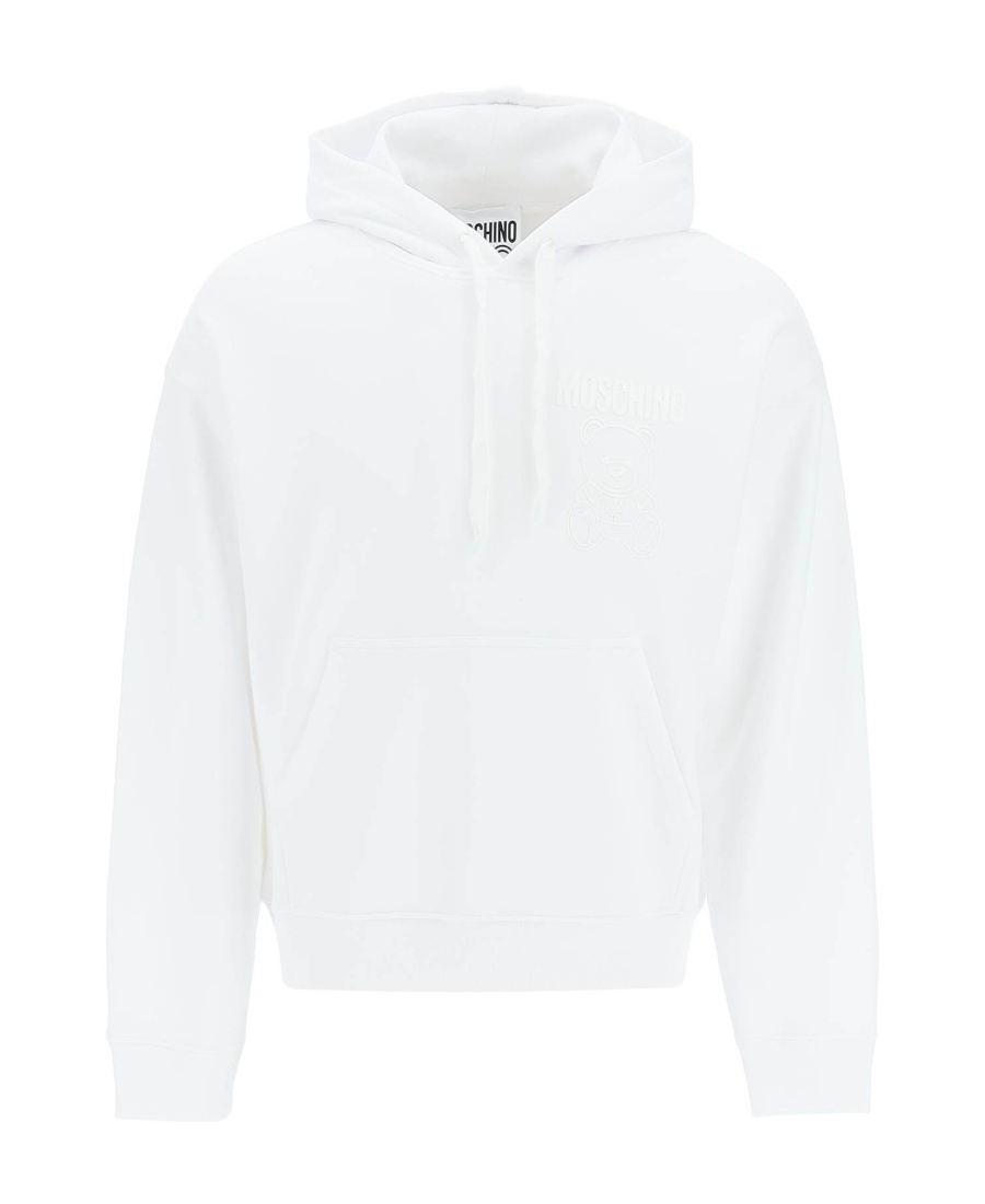Moschino Teddy Bear Motif Hoodie In White