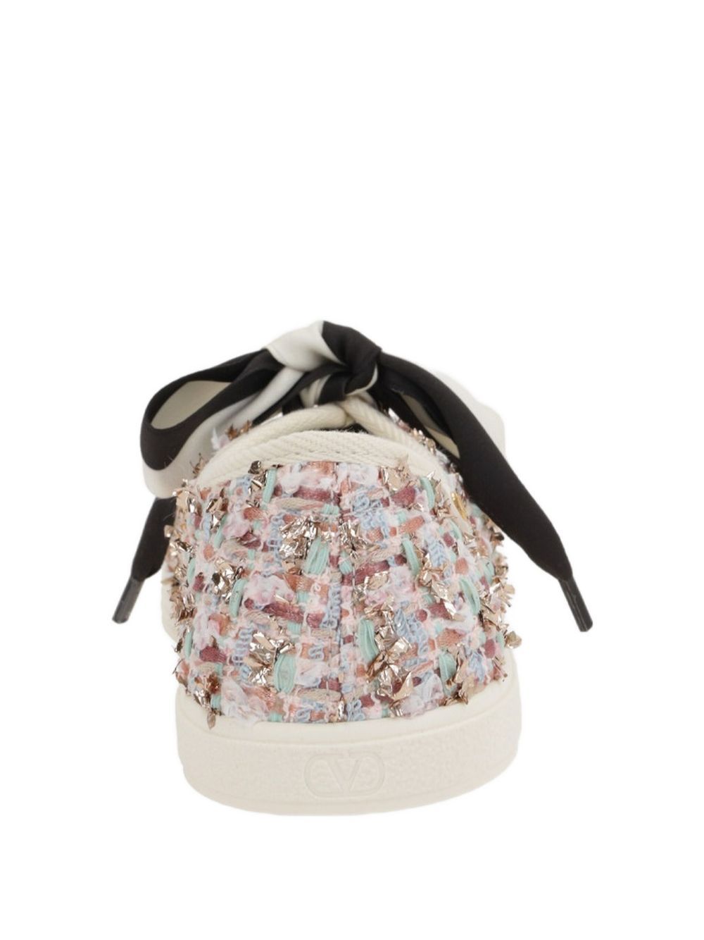 Valentino Bay By Bay Checked Tweed Sneakers In Multi