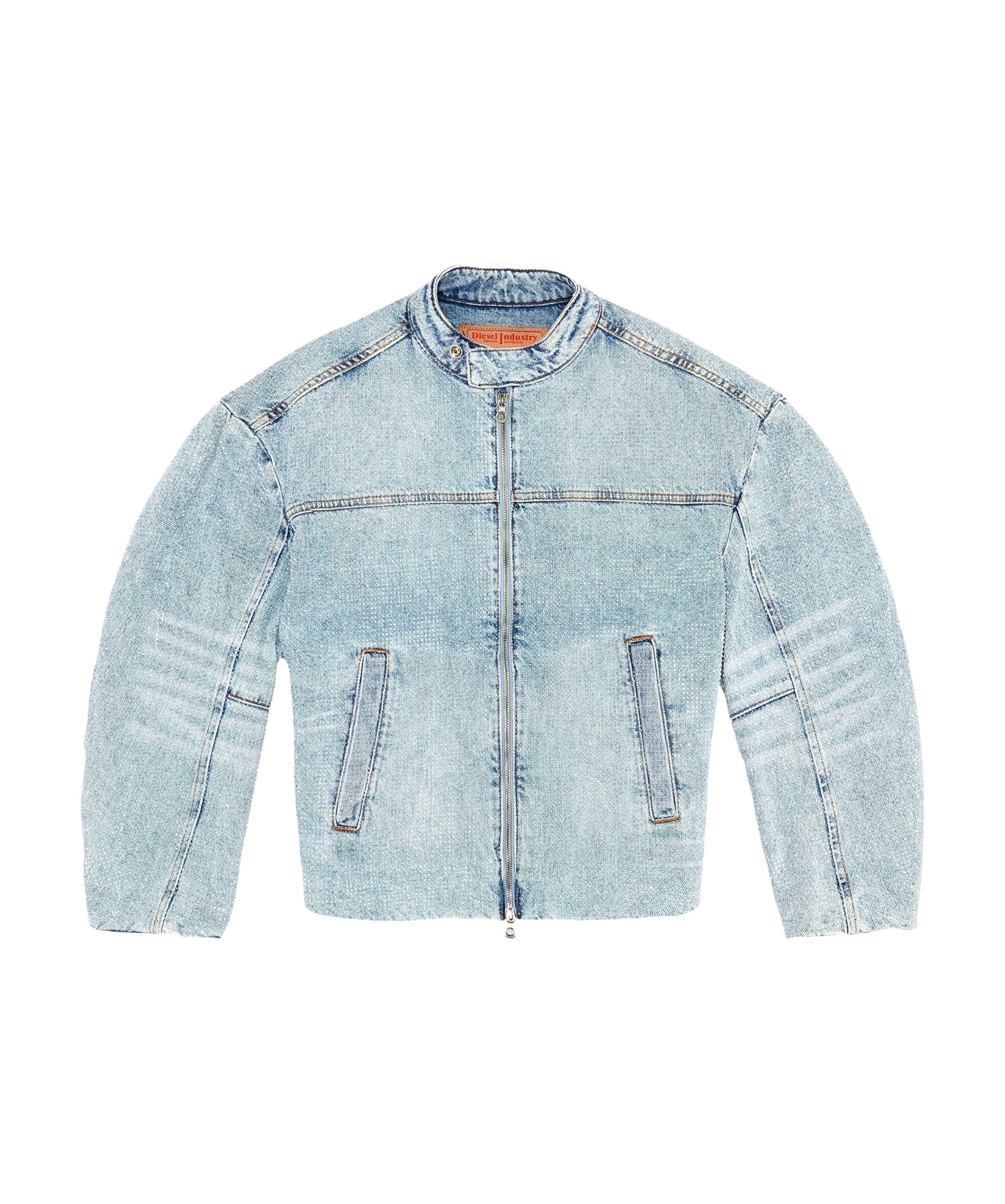 Diesel Oversized Jacket In Crystal Denim In Green