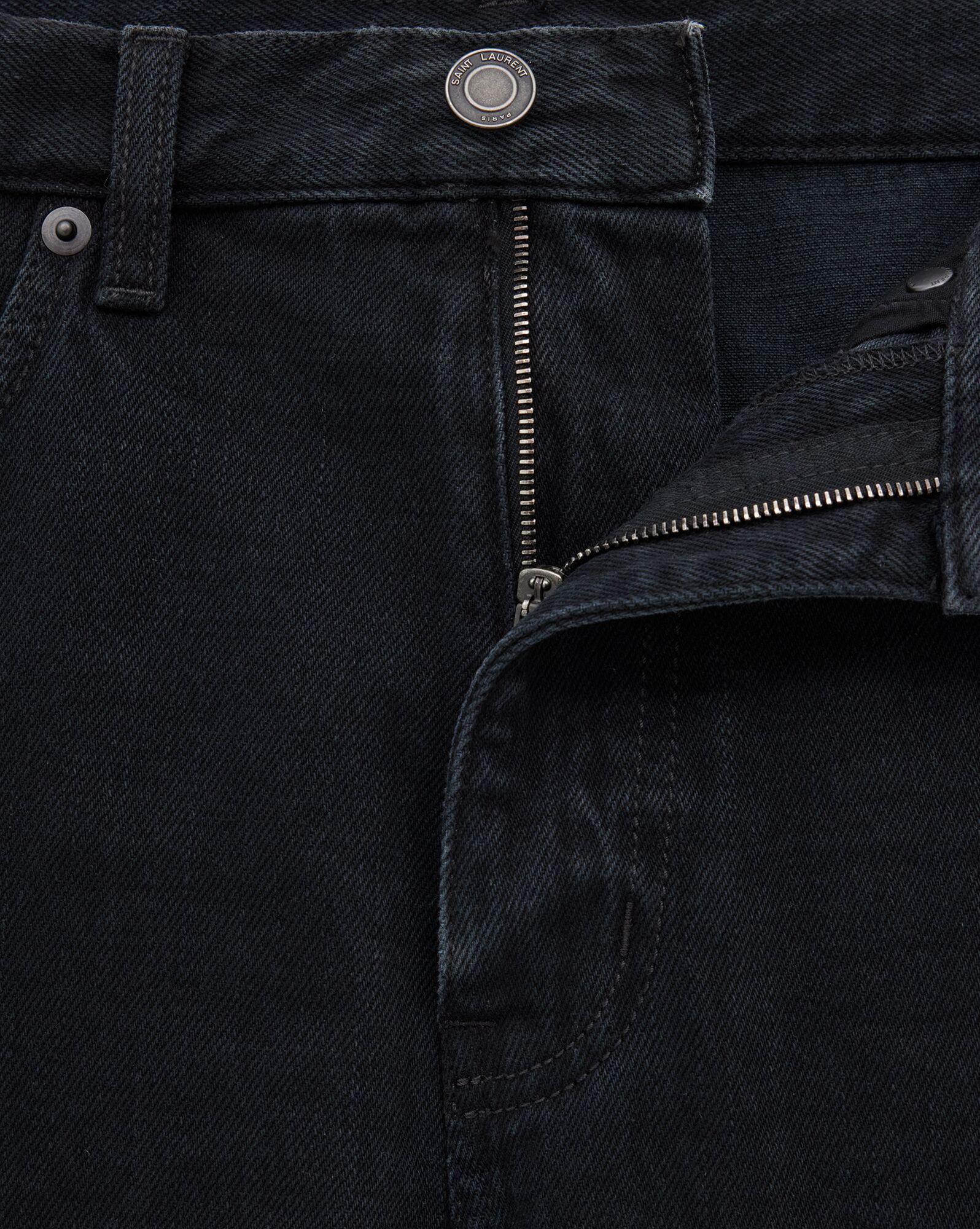 SAINT LAURENT STRAIGHT JEANS IN CARBON BLACK DENIM
