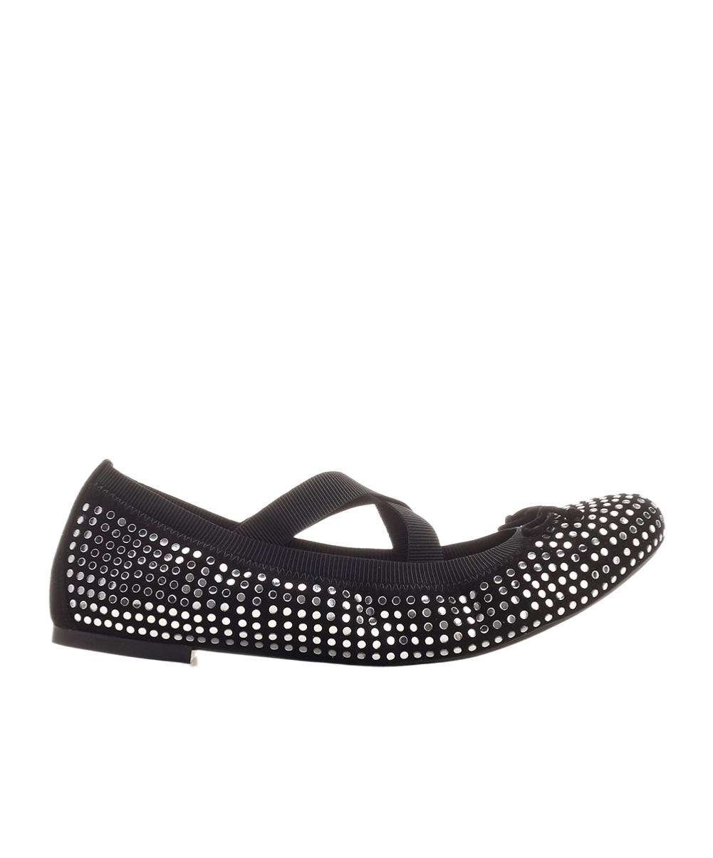 Aquazzura Shiny Disc Covered Ballet Flats In Black