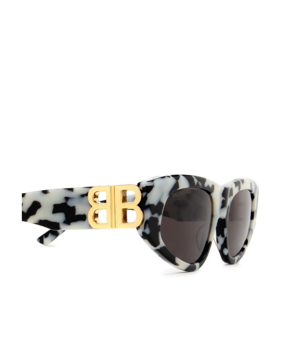 Balenciaga Logo-plaque Cat-eye Sunglasses In Black