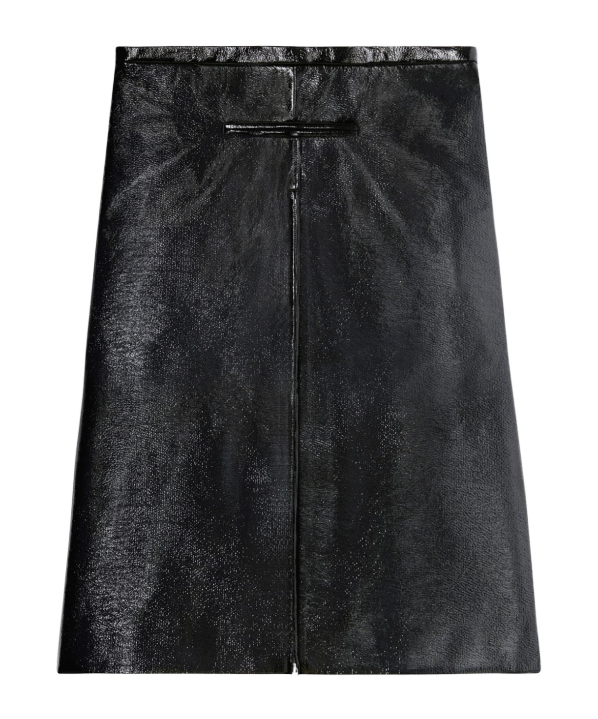 Courrèges Zip-detail Coated Midi Skirt In Black