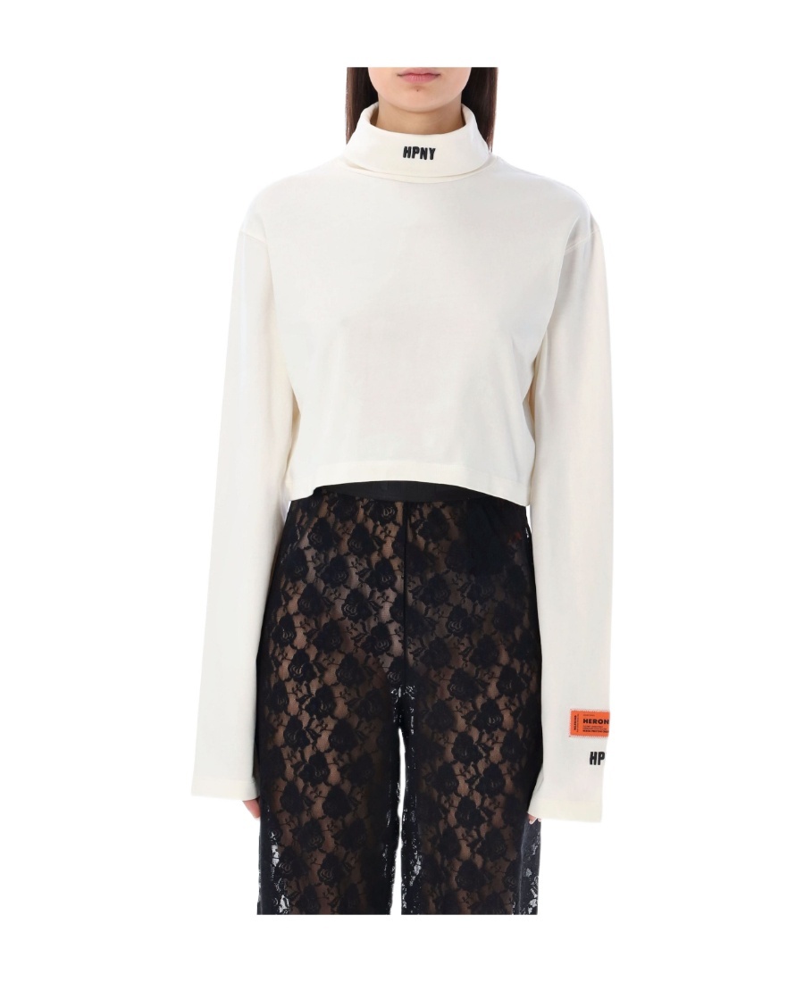 Heron Preston Hpny Crop Ls Rollneck In White