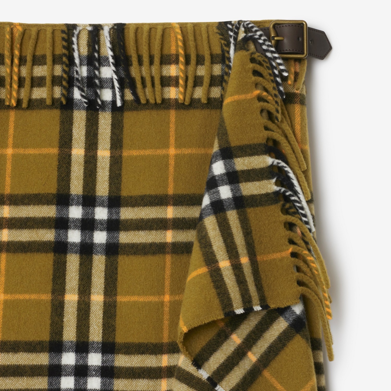 Shop Burberry Decorative Buckle Skirt In Green