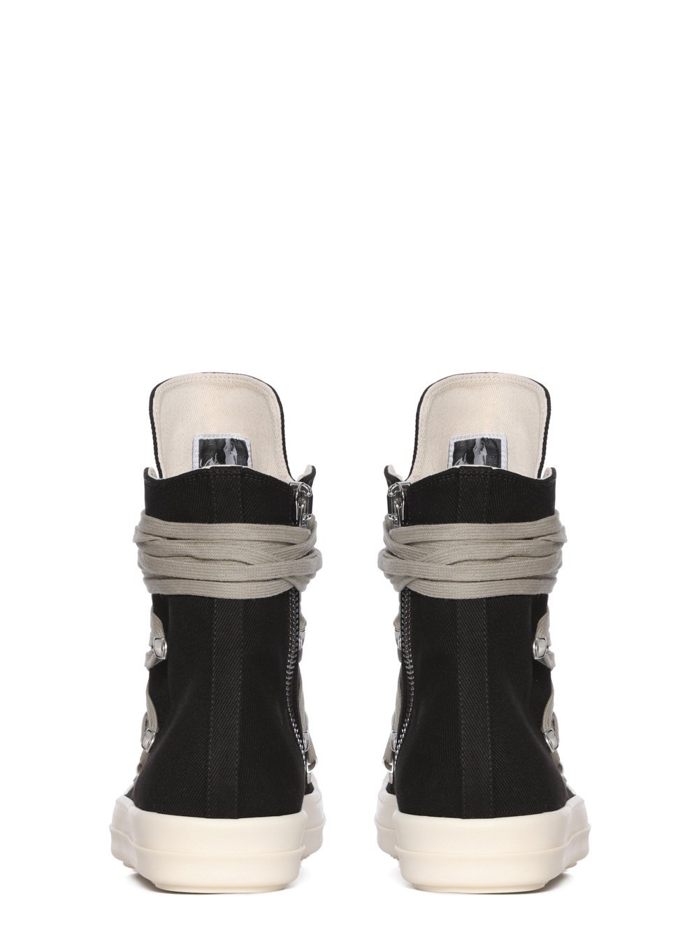 Rick Owens Drkshdw Megalace Overdyed Denim Sneakers In Black