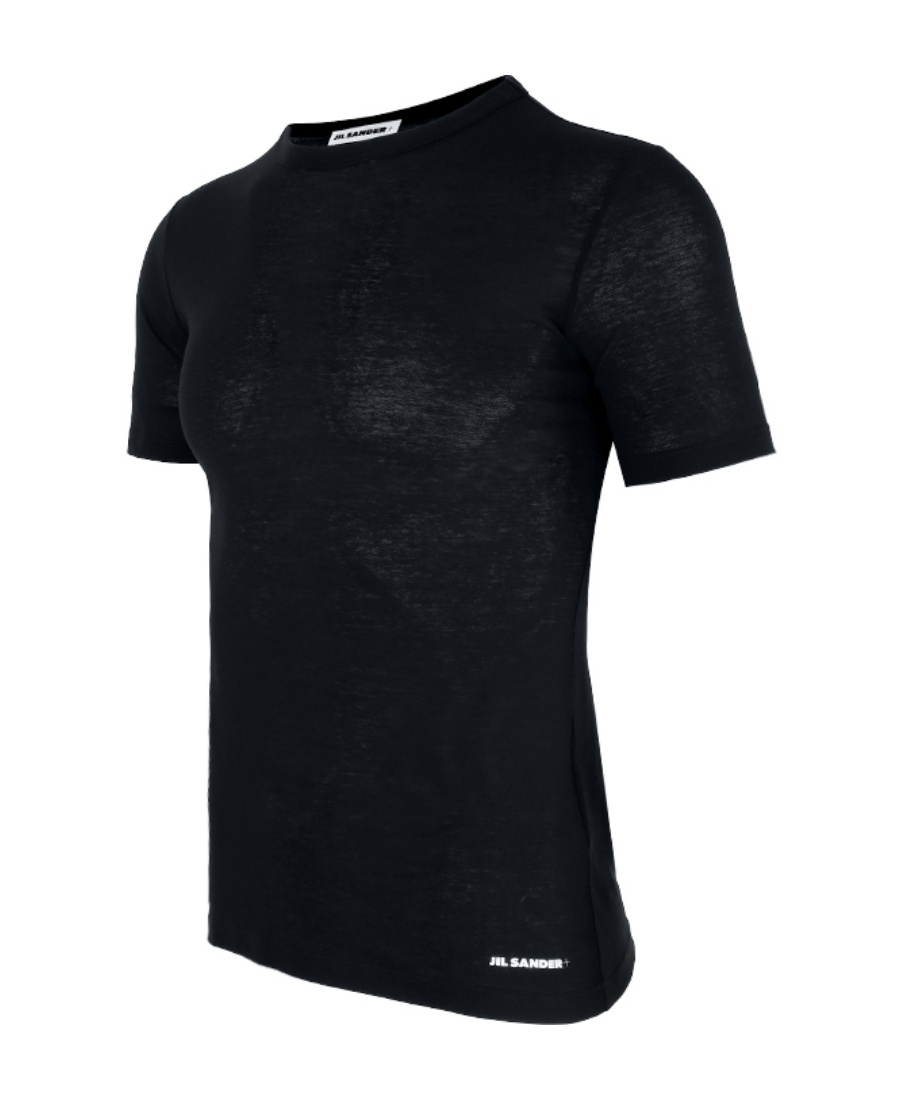 Jil Sander Logo-print Hem T-shirt In Black