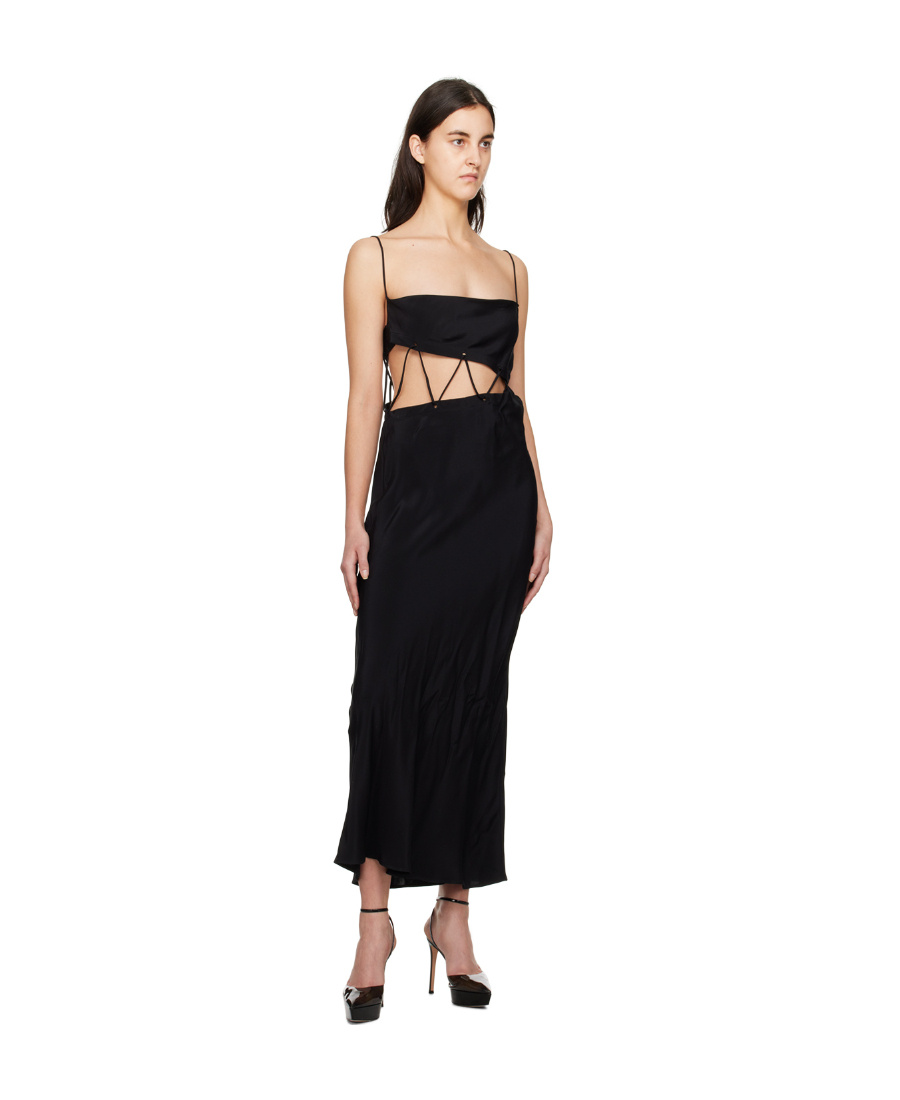 Christopher Esber Black Disconnect Midi Dress In Black