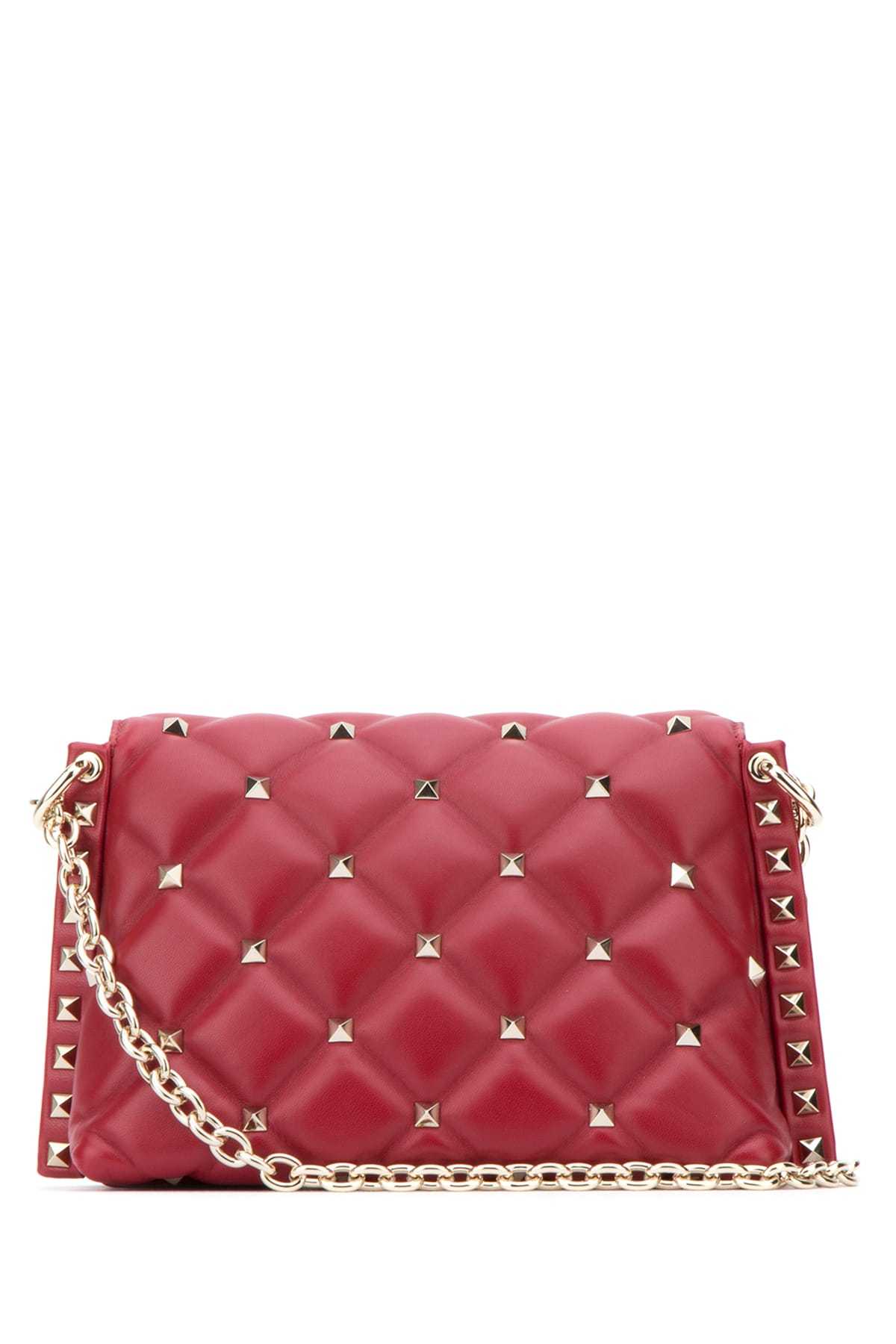 Valentino Ruby Red Rivet Shoulder Bag In Red