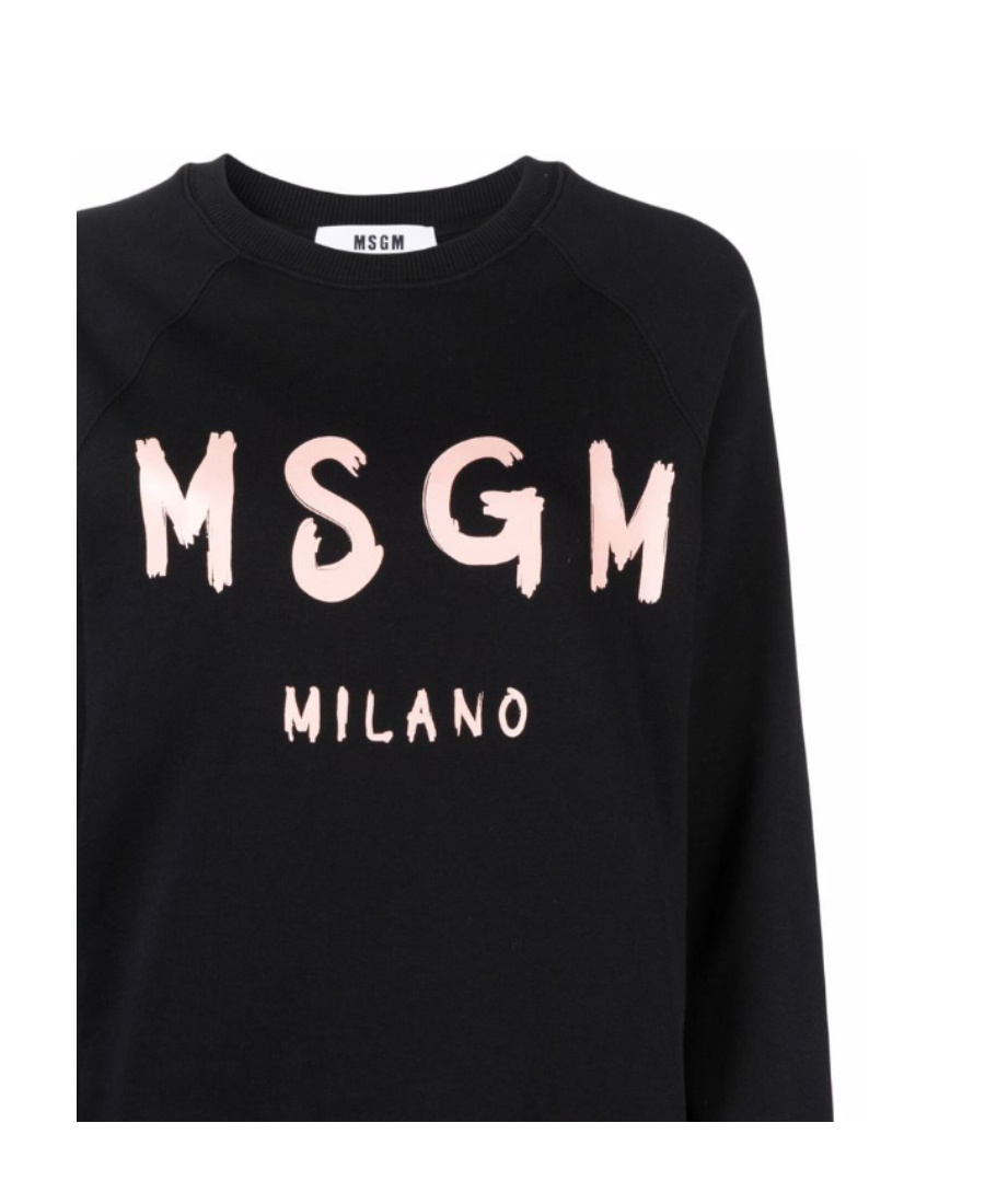 Msgm Logo-print Cotton Sweatshirt In Black