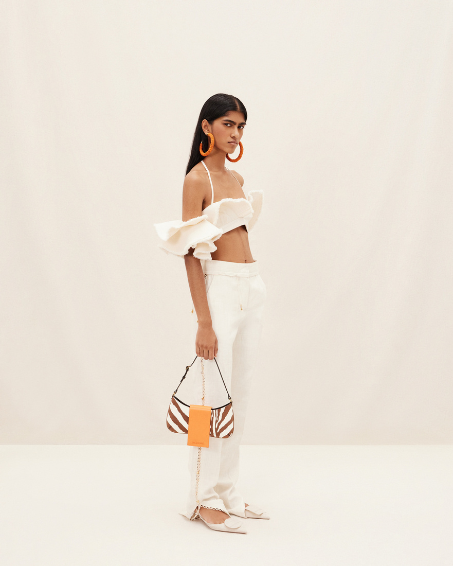 Jacquemus Le Pantalon Tibau Brode Stitched Pants In White