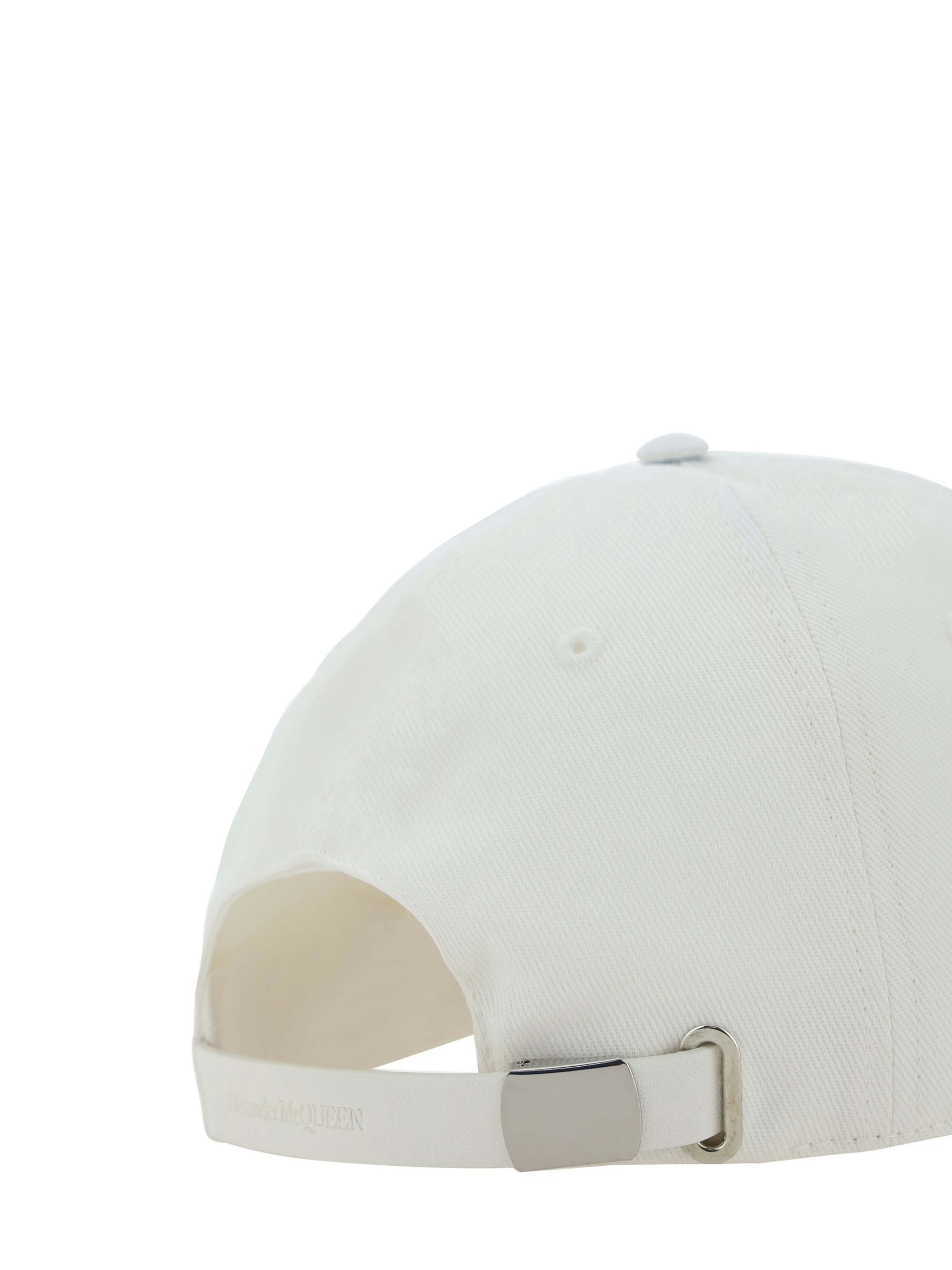 Alexander Mcqueen Embroidered-motif Cotton Cap In White