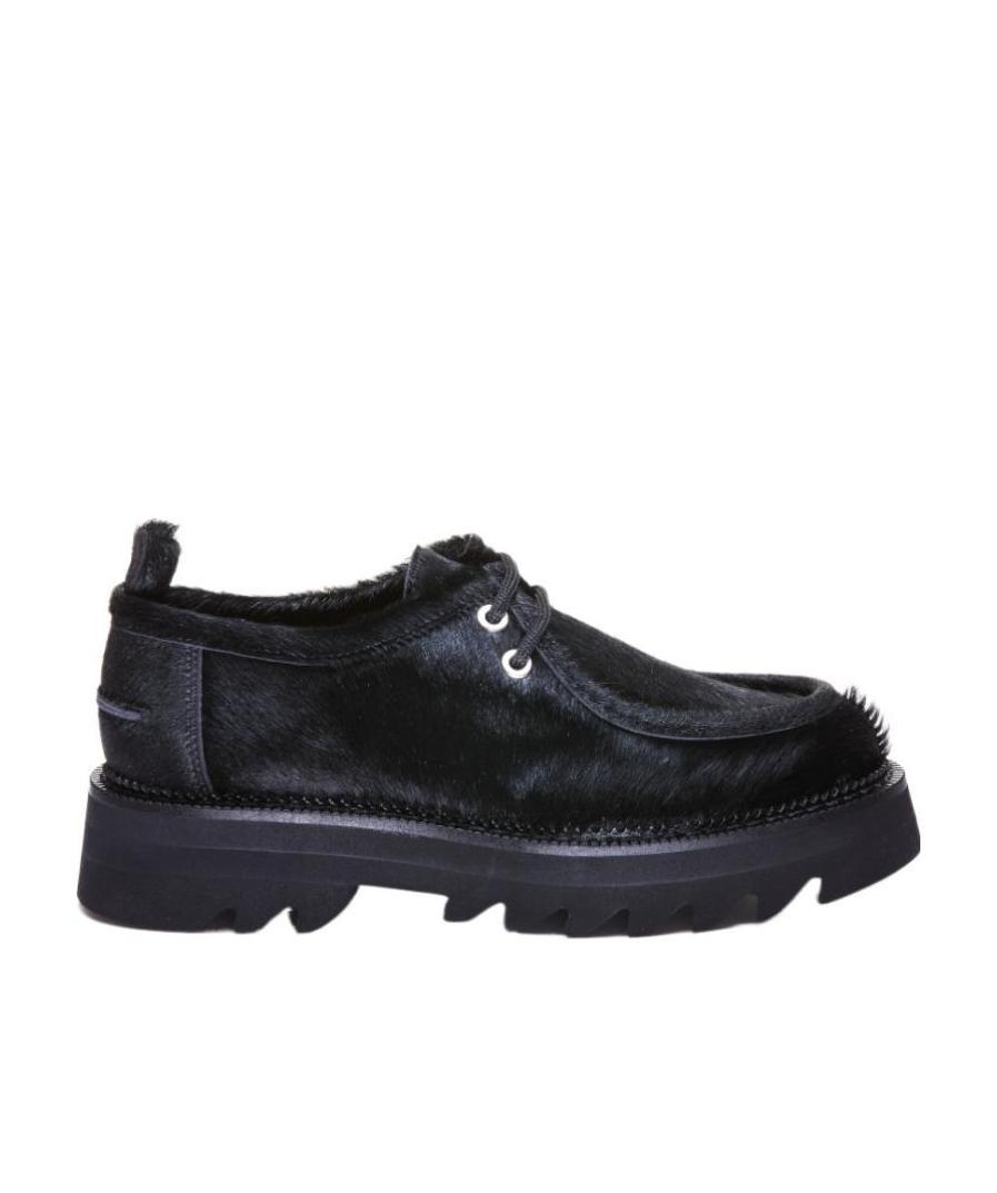 Ami Alexandre Mattiussi Shark-sole Derby Lace-up Shoes In Black