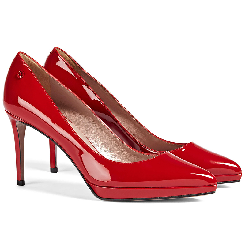 Gucci Pointed High Heels In Red