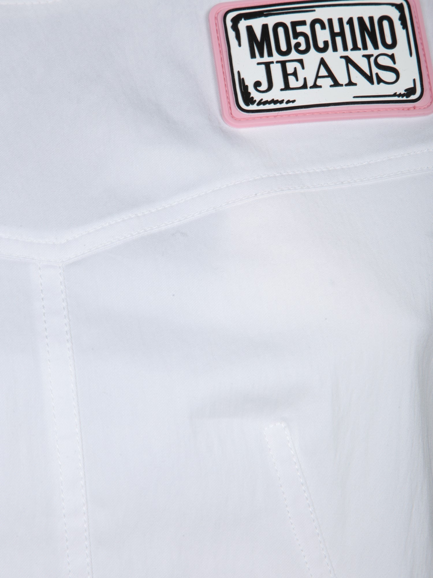 Moschino Jeans Logo Patch Sleeveless Dress In White