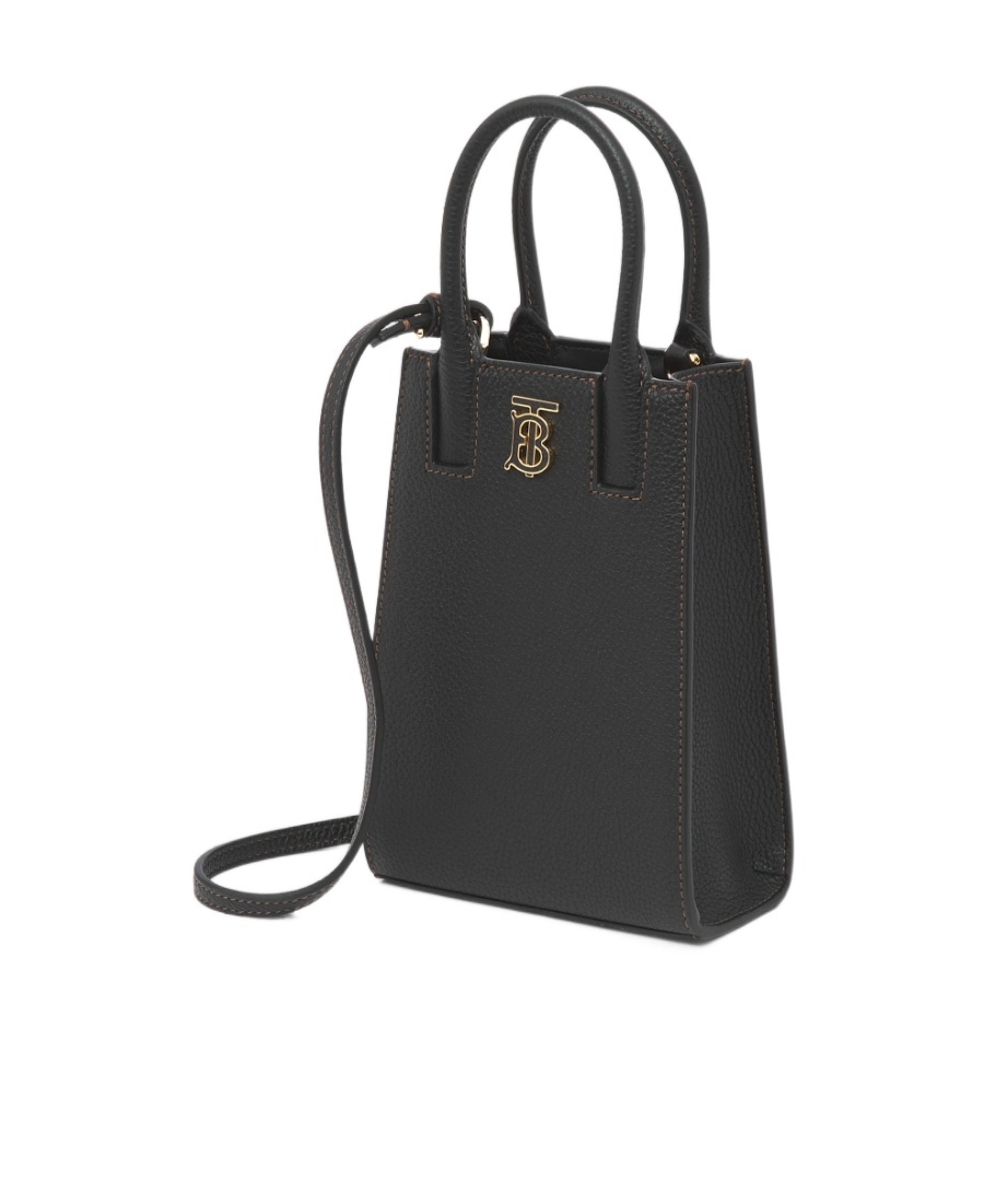 Burberry Micro Monogram Motif Tote Bag In Black