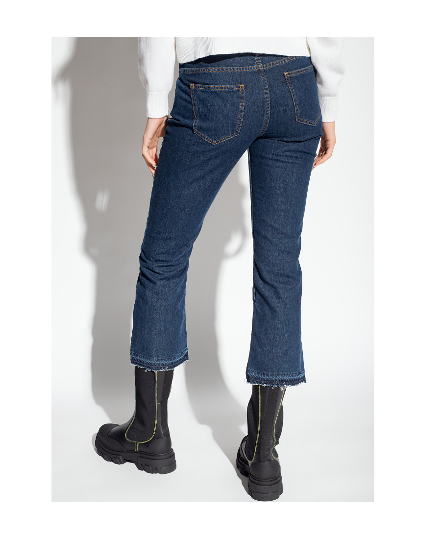 Shop Red Valentino Redvalentino Flared Cropped Jeans In Blue