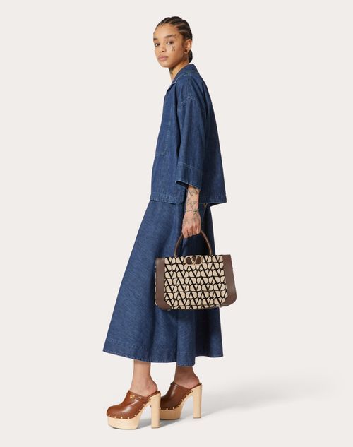 Valentino Chambray Denim Kaftan Top In Blue