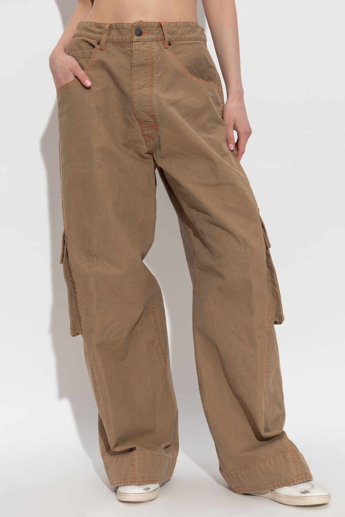 Dsquared2 Wide-leg Cargo Trousers In Brown